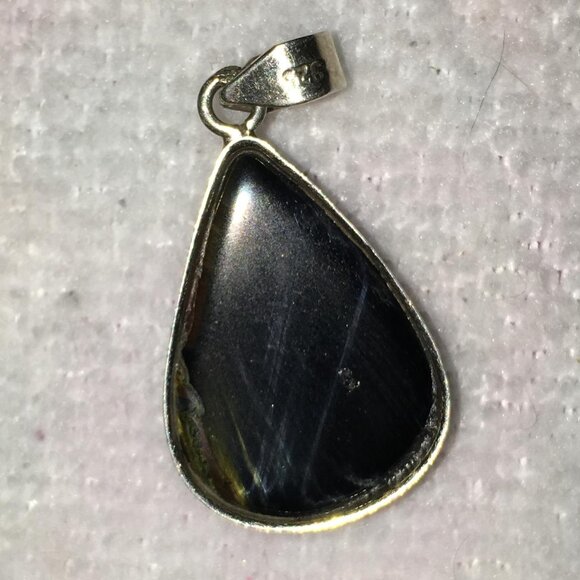 Tigerseye Teardrop Pendant, in Silver - Picture 7 of 8